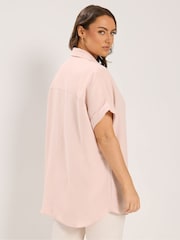 Yours Curve Pink Grown On Sleeve Shirt - Image 3 of 5