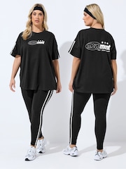 Yours Curve Black Movement Active T-Shirt - Image 1 of 7