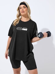 Yours Curve Black Movement Active T-Shirt - Image 2 of 7