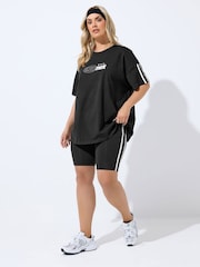 Yours Curve Black Movement Active T-Shirt - Image 3 of 7