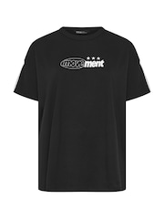 Yours Curve Black Movement Active T-Shirt - Image 6 of 7