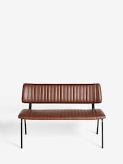 Faux Leather Tan Brown Aiden Dining Bench - Image 3 of 8