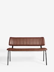 Faux Leather Tan Brown Aiden Dining Bench - Image 4 of 8