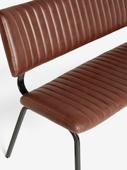 Faux Leather Tan Brown Aiden Dining Bench - Image 6 of 8