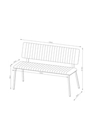 Faux Leather Tan Brown Aiden Dining Bench - Image 8 of 8