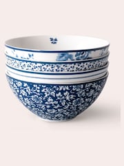 Laura Ashley Blue Set of 4 Blueprint Collectables 16cm Bowls - Image 1 of 2