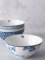 Laura Ashley Blue Set of 4 Blueprint Collectables 16cm Bowls - Image 2 of 2