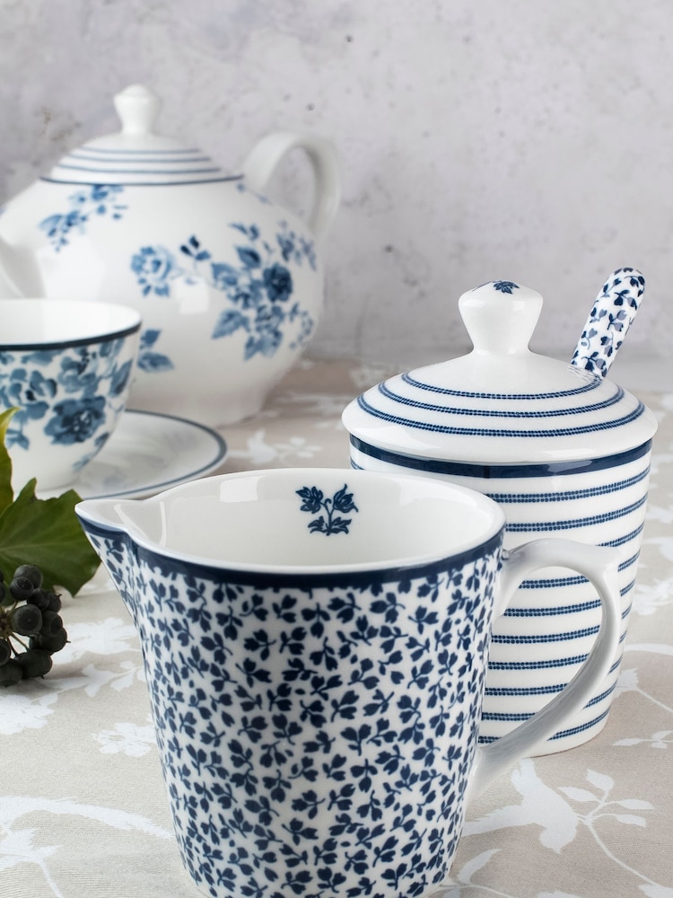 Laura Ashley Blue Blueprint Collectables Milk & Sugar Set - Image 1 of 3