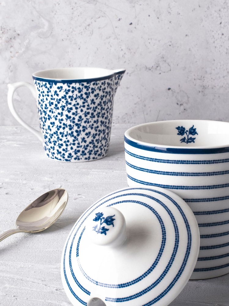Laura Ashley Blue Blueprint Collectables Milk & Sugar Set - Image 2 of 3