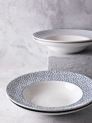Laura Ashley Set of 4 Blue Blueprint Collectables 22cm Deep Plates - Image 3 of 3