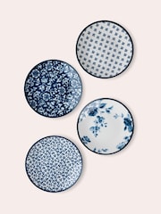 Laura Ashley Set of 4 Blue Blueprint Collectables Petit Four Plates - Image 1 of 3