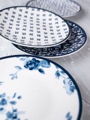 Laura Ashley Set of 4 Blue Blueprint Collectables Petit Four Plates - Image 2 of 3