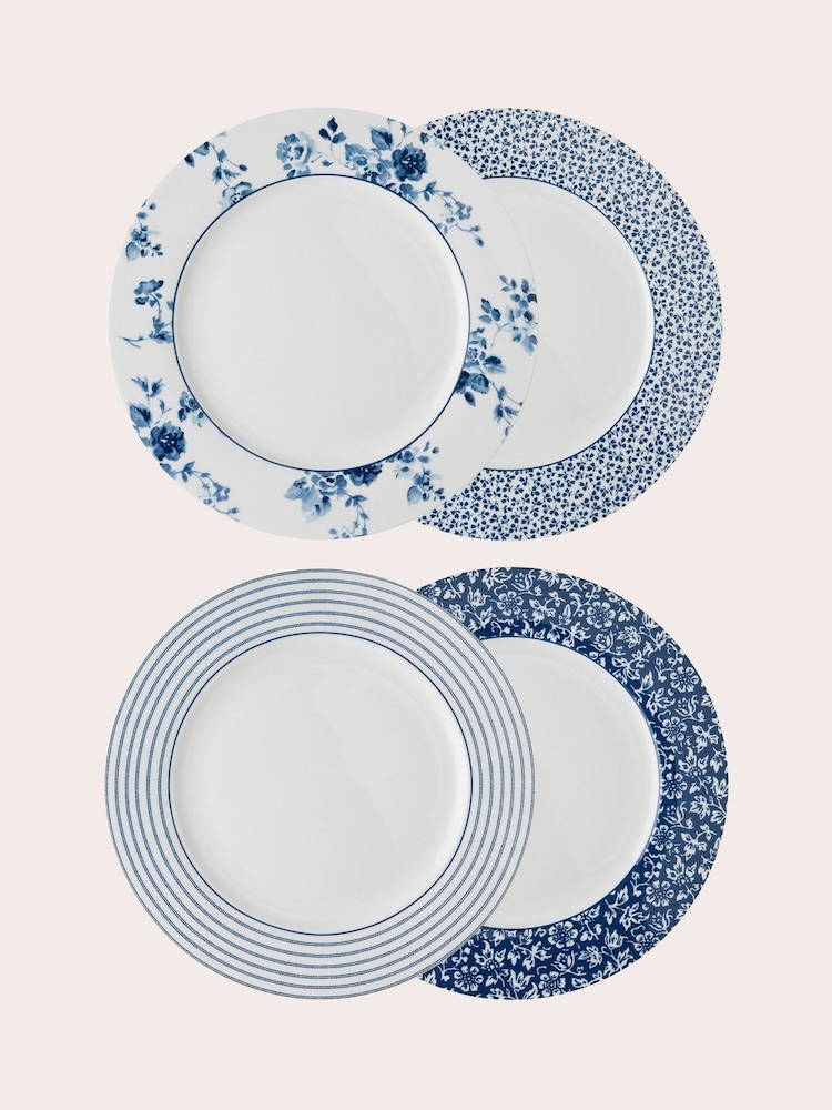Laura Ashley Set of 4 Blue Blueprint Collectables 26cm Plates - Image 1 of 2