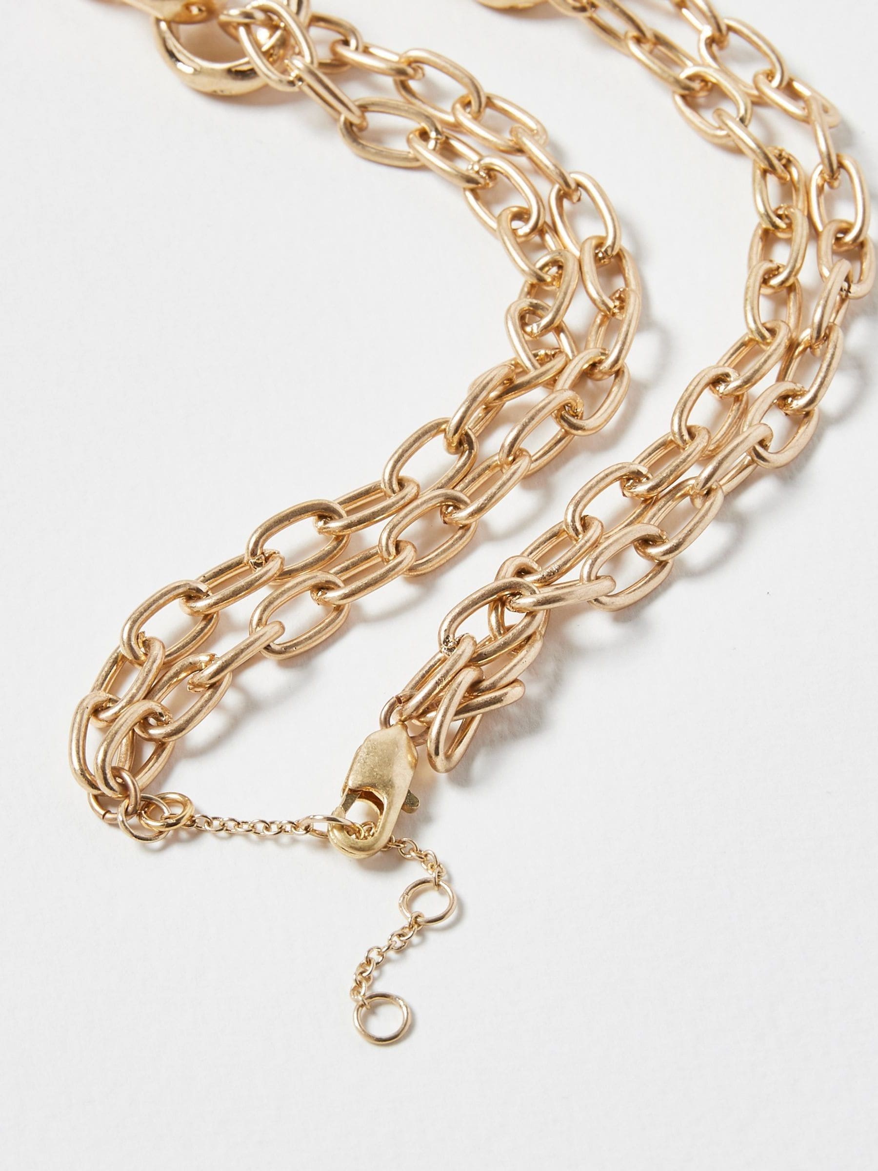 Buy Oliver Bonas Natural Kali Faux Fur Pearl Drop Chunky Chain