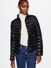 Mango Pocket Quilted Black Jacket - Image 1 of 6