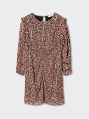 Mango Printed Cut Out Detail Black Dress - Image 5 of 6