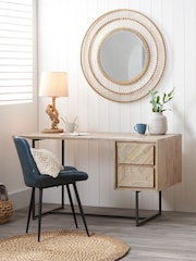 Pacific Brown Marca Acacia Wood 2 Drawer Desk - Image 1 of 4
