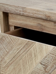 Pacific Brown Marca Acacia Wood 2 Drawer Desk - Image 3 of 4
