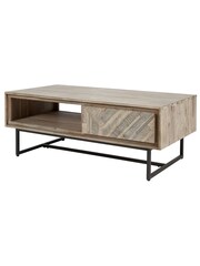 Pacific Brown Marca Acacia Wood 2 Drawer Coffee Table - Image 2 of 4