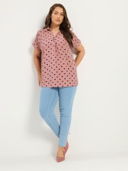 Yours Curve Pink Pleated Front Shirt - Image 2 of 5
