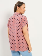 Yours Curve Pink Pleated Front Shirt - Image 3 of 5