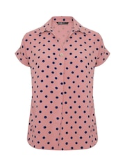 Yours Curve Pink Pleated Front Shirt - Image 5 of 5