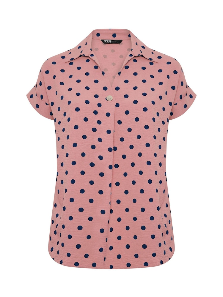 Yours Curve Pink Pleated Front Shirt - Image 5 of 5