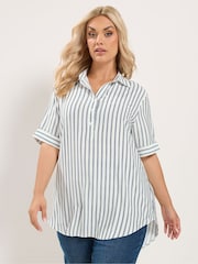 Yours Curve Cream Overhead Half Placket Shirt - Image 1 of 6