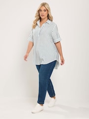 Yours Curve Cream Overhead Half Placket Shirt - Image 2 of 6