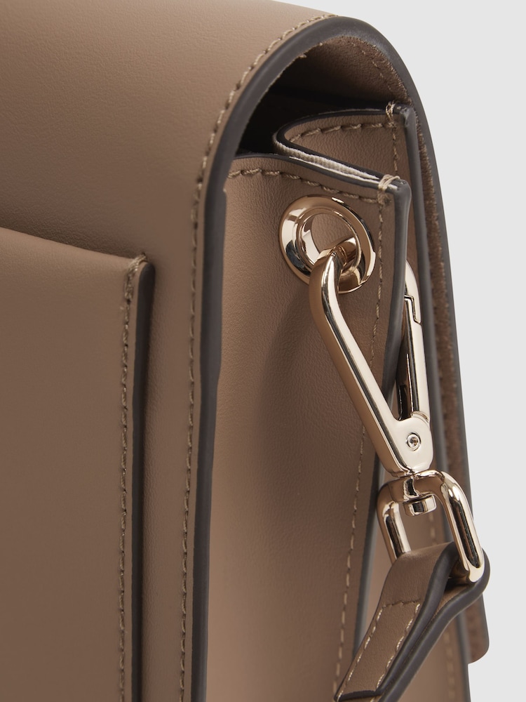 Reiss Camel Daphne Leather Concertina Cross-body Bag - Image 5 of 5