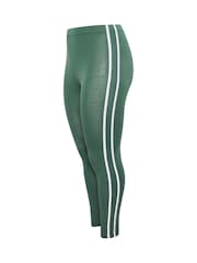 Yours Curve Green Side Stripe Leggings - Image 3 of 3