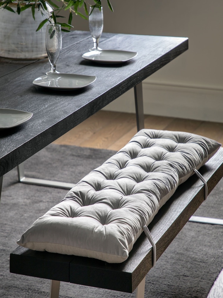 Gallery Home Grey Velvet Bench Pad - Image 1 of 6