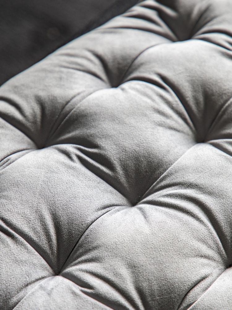 Gallery Home Grey Velvet Bench Pad - Image 2 of 6