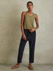 Bleumarin - Pantaloni fără închidere Reiss Hailey - Image 3 of 6
