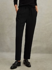 Reiss Black Hailey Tapered Pull On Trousers - Image 3 of 6