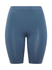Yours Curve Blue Side Contrast Stripe Shorts - Image 5 of 6