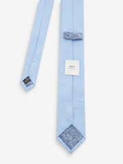Bleu clair - mince - Ensemble cravate texturée et pince - Image 3 de 3