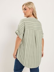 Yours Curve Green Tab Detail Shirt - Image 3 of 6