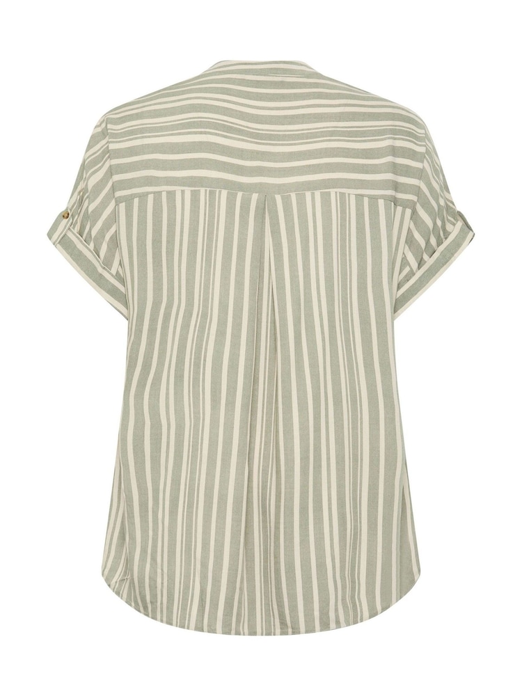 Yours Curve Green Tab Detail Shirt - Image 6 of 6 Yours Curve Green Tab Detail Shirt - Image 6 of 6