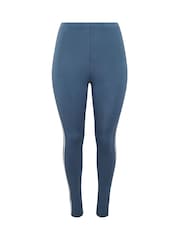 Yours Curve Blue Side Stripe Leggings - Image 5 of 5