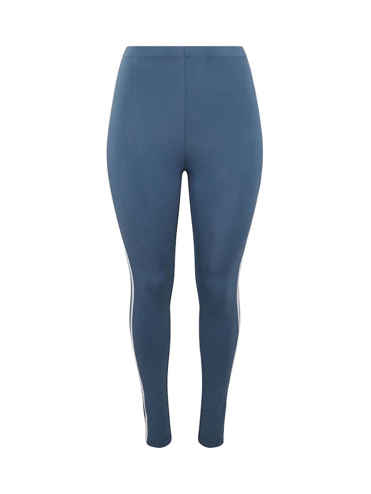 Yours Curve Blue Side Stripe Leggings - Image 5 of 5 Yours Curve Blue Side Stripe Leggings - Image 5 of 5