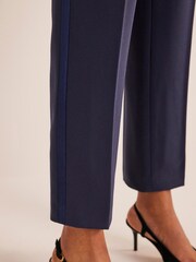 Boden Blue Straight Crepe Trousers - Image 3 of 5