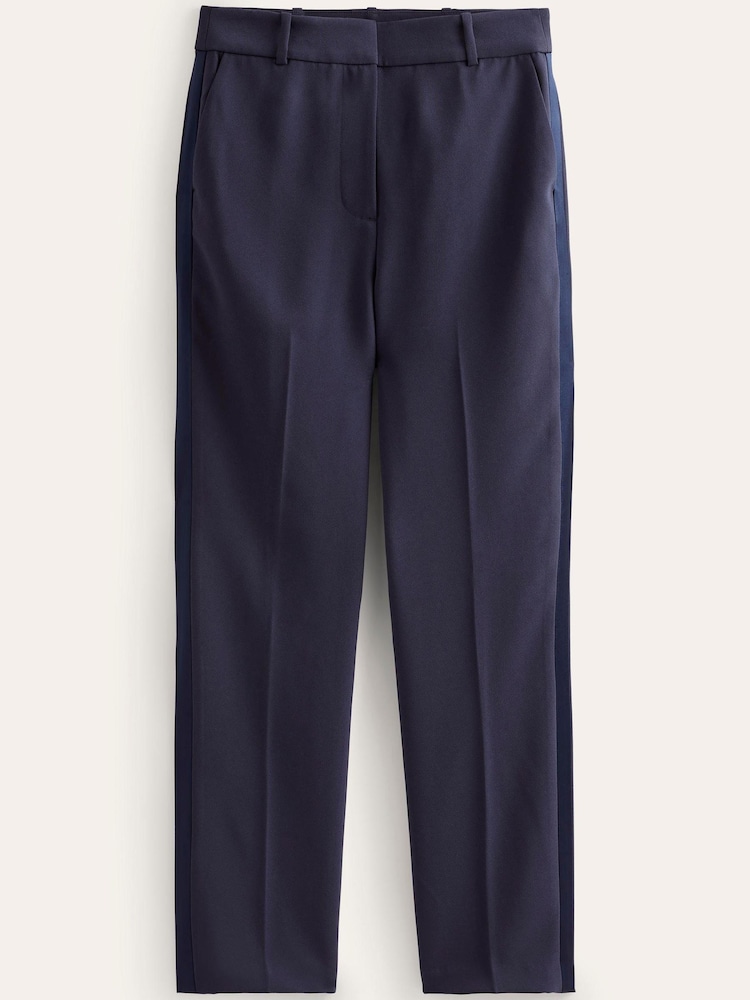 Boden Blue Straight Crepe Trousers - Image 5 of 5