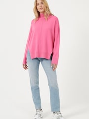 French Connection Pink Babysoft River Knits High Neck Jumper - Image 1 of 1
