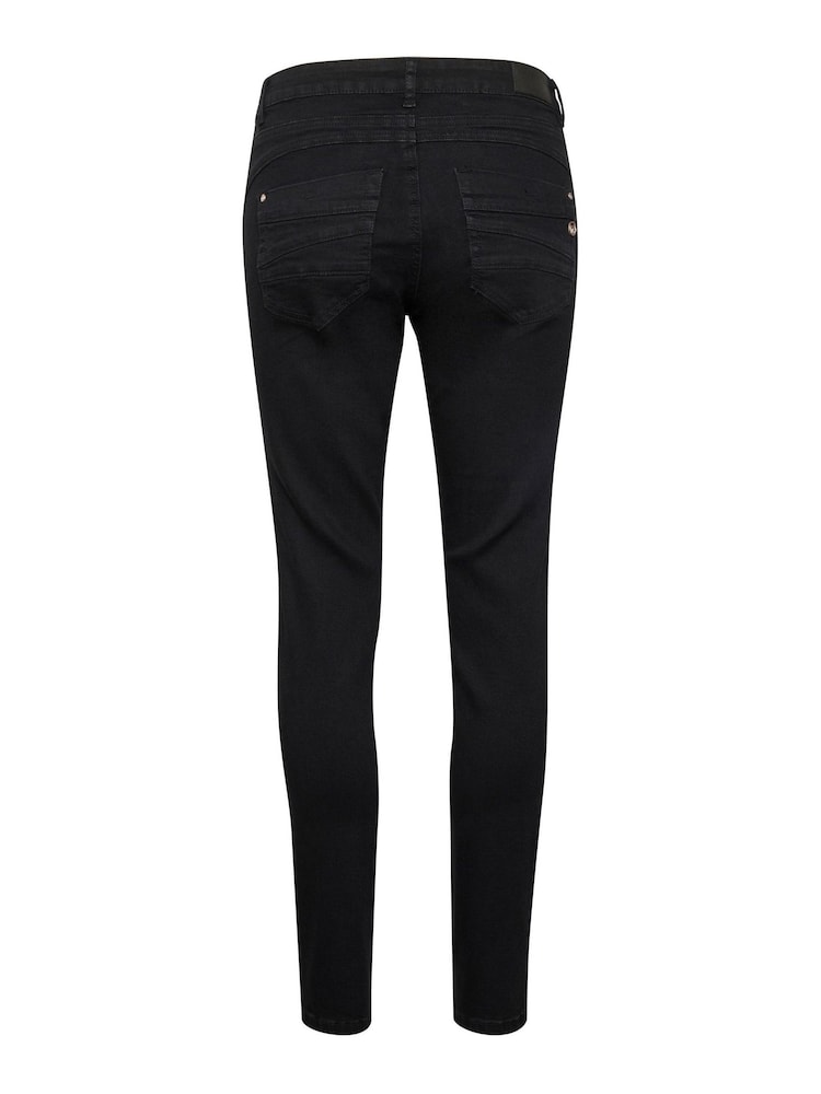 Cream Lone Black Mid Rise Straight Leg Jeans - Image 6 of 6