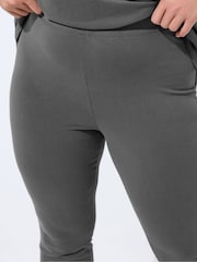Yours Curve Grey Side Stripe Flared Leggings - Image 4 of 5