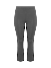 Yours Curve Grey Side Stripe Flared Leggings - Image 5 of 5