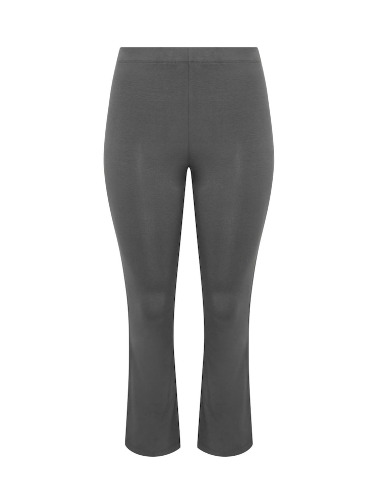 Yours Curve Grey Side Stripe Flared Leggings - Image 5 of 5 Yours Curve Grey Side Stripe Flared Leggings - Image 5 of 5
