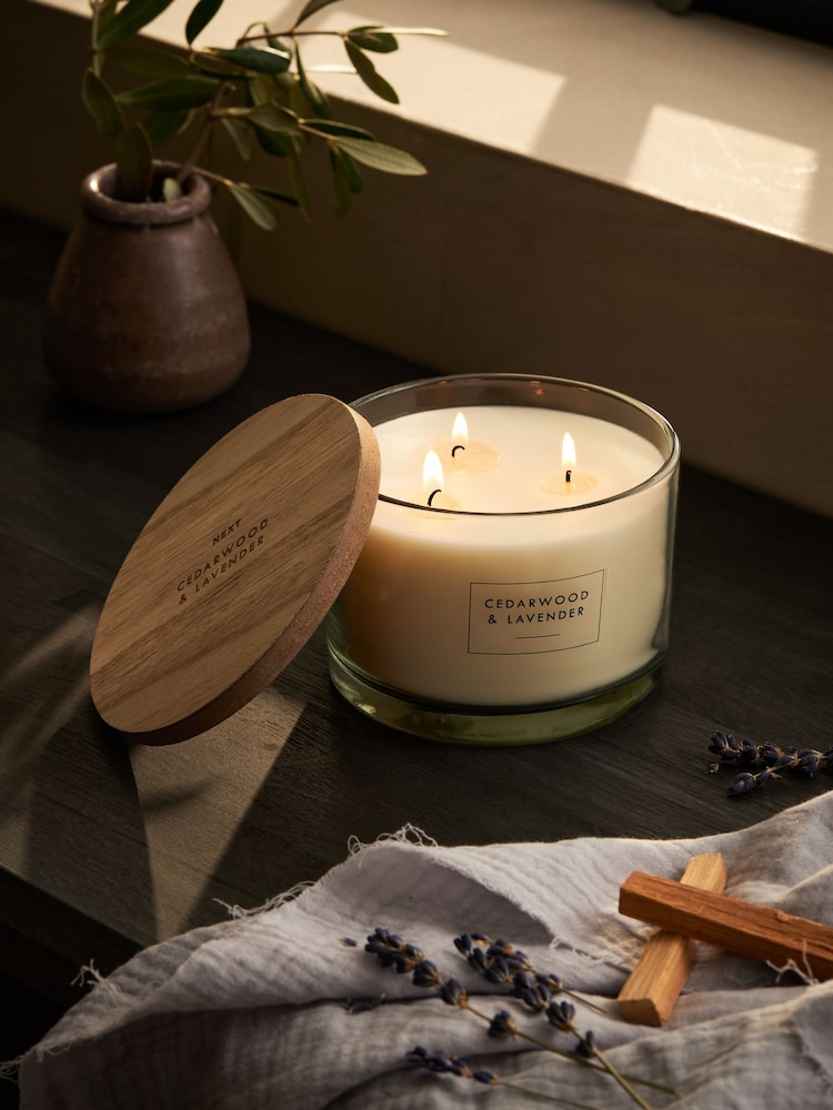 Natural Bronx Cedarwood and Lavender 3 Wick 3 Wick Scented Candle - Image 1 of 3