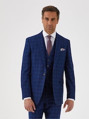 Skopes Blue Slim Fit Felix Check Suit: Jacket - Image 1 of 4